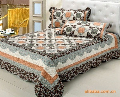 上海華絲家居用品 解碼101001-外貿絎縫被全棉高檔床品三件套的魅力